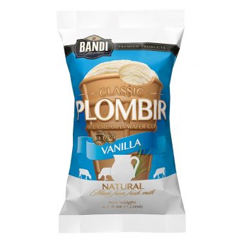 Gelato "Bandi - Plombir" alla panna nel bicchierino di wafer (125ml)