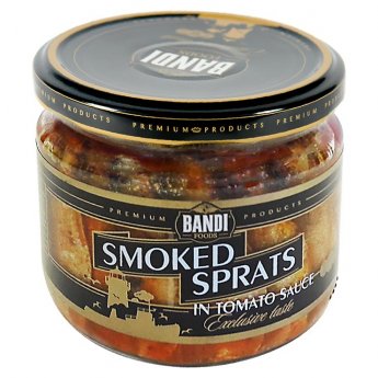 Spratti affumicati in olio "Bandi" in salsa di pomodoro (280g)